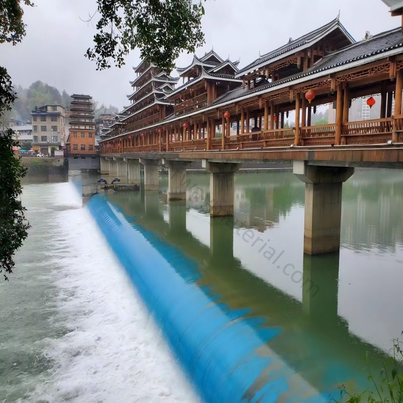 日喀则市供应充水充气式橡胶坝河道拦水坝